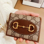 Gucci 1955 Horsebit Card Case Wallet 621887 Coffee