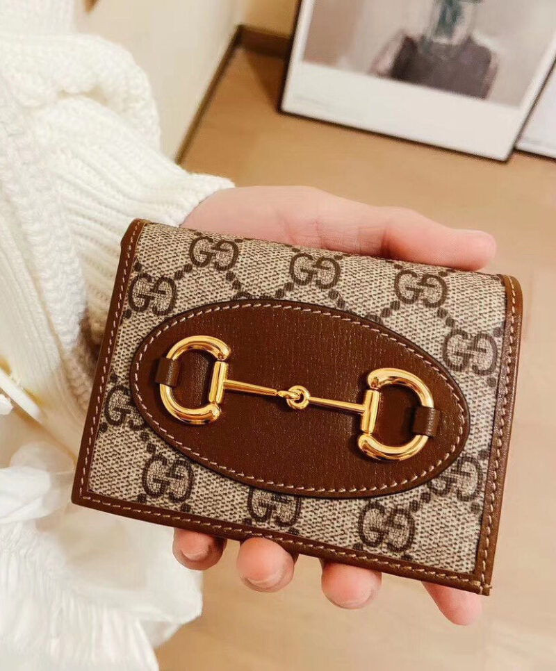Gucci 1955 Horsebit Card Case Wallet 621887 Coffee