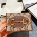 Gucci 1955 Horsebit Card Case Wallet 621887 Coffee