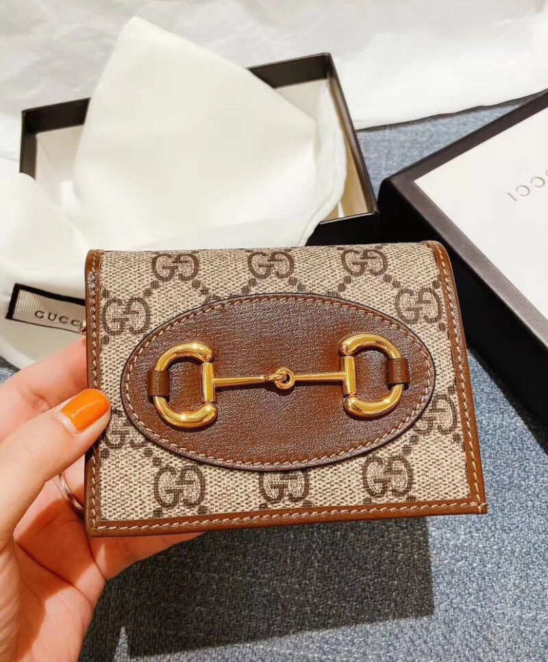 Gucci 1955 Horsebit Card Case Wallet 621887 Coffee
