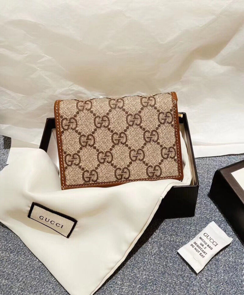 Gucci 1955 Horsebit Card Case Wallet 621887 Coffee