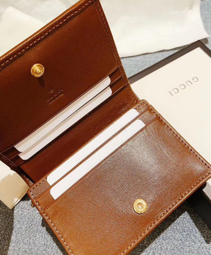 Gucci 1955 Horsebit Card Case Wallet 621887 Coffee