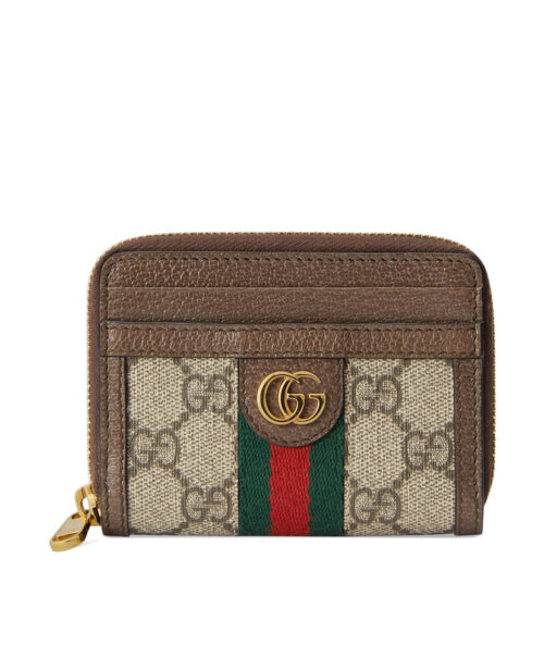 Gucci Ophidia GG Card Case Wallet 658552 Dark Coffee