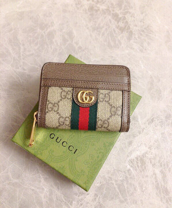 Gucci Ophidia GG Card Case Wallet 658552 Dark Coffee