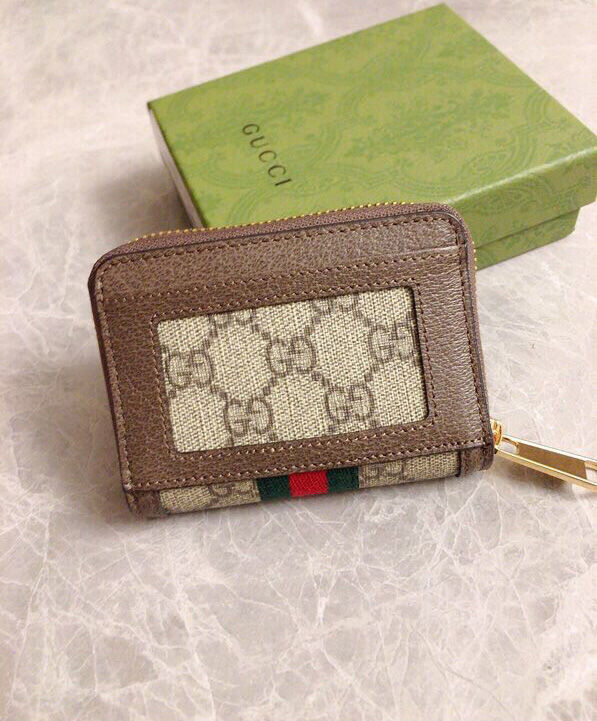 Gucci Ophidia GG Card Case Wallet 658552 Dark Coffee