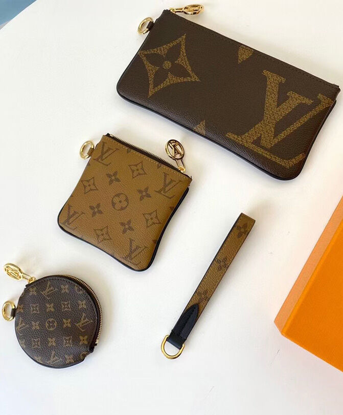 Louis Vuitton Trio Pouch M68756 Brown