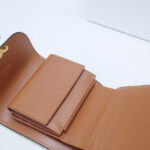 Celine Celine Triomphe Small Flapped Wallet With Logo Print 10D782 Coffee