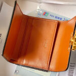 Celine Triomphe Logo Print Compact Coin Purse 10I652 Coffee