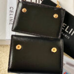 Celine Compact Wallet Triomphe In Shiny Calfskin 10I653 Black