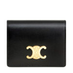 Celine Triomphe Shiny Calfskin Business Card Holder 10M123 Black
