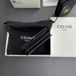 Celine Triomphe Shiny Calfskin Business Card Holder 10M123 Black