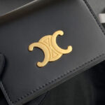 Celine Triomphe Shiny Calfskin Business Card Holder 10M123 Black