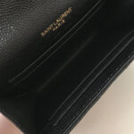 Saint Laurent Monogram Small Envelope Wallet In Grain De Poudre Embossed Leather Black