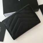 Saint Laurent Monogram Small Envelope Wallet In Grain De Poudre Embossed Leather Black