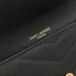 Saint Laurent Monogram Small Envelope Wallet In Grain De Poudre Embossed Leather Black