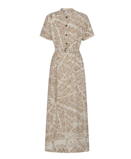 Christian Dior Women's Robe-chemise Longue Ceinturee Coffee