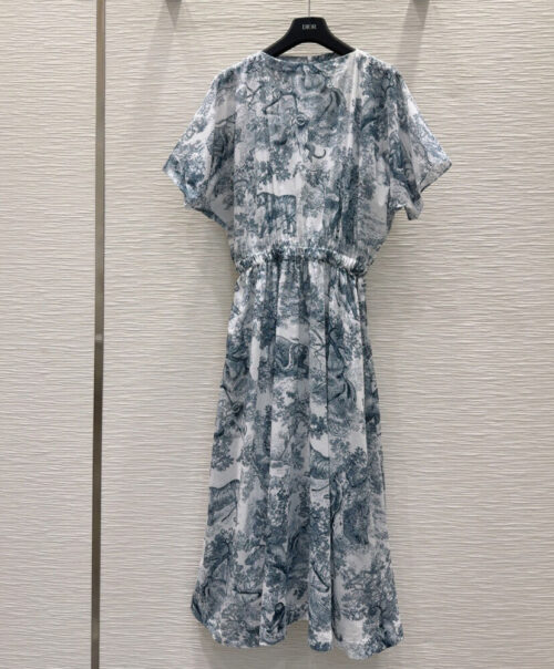 Christian Dior Women's Dioriviera Midi Flared Dress Blue