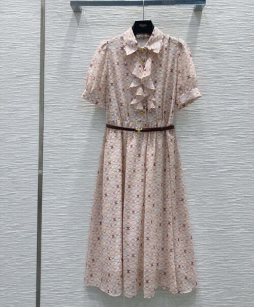 Celine Women's Dahlia Print Polka Dot Dress Pink