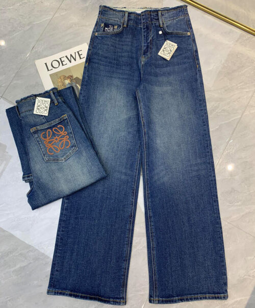 Loewe Women's Wide-leg Jeans Blue