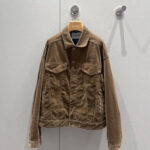 Miumiu Women's Washed Flocked Chambray Blouson Jacket Coffee