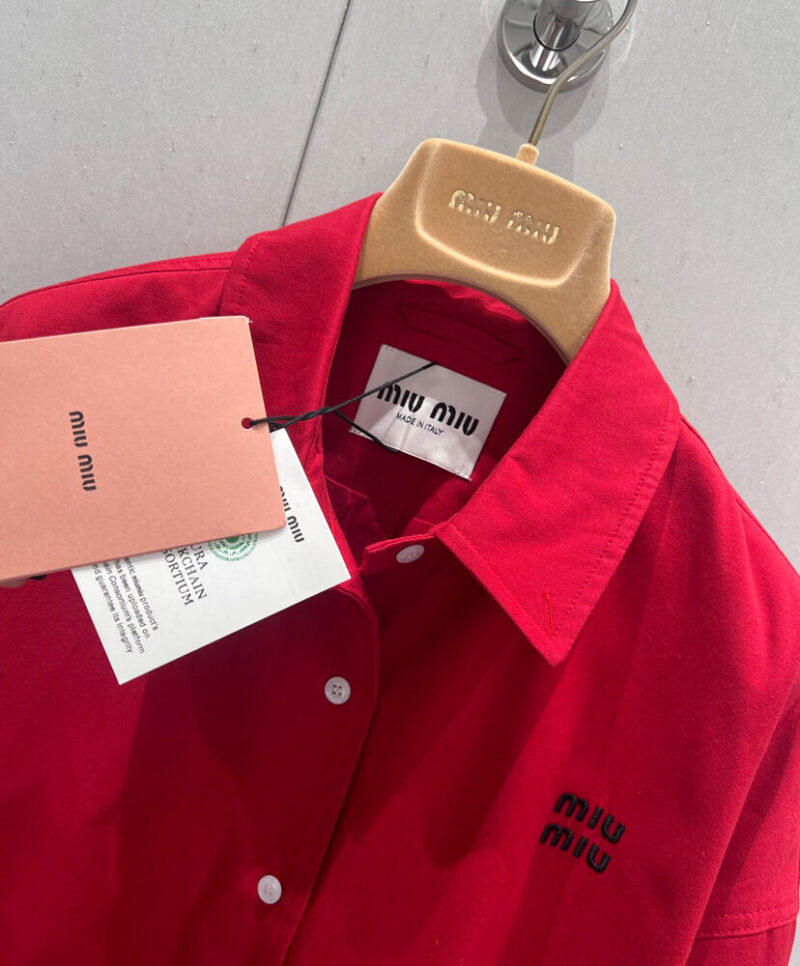 Miumiu Women's Heavy Poplin Blouson Jacket Red
