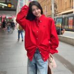 Miumiu Women's Heavy Poplin Blouson Jacket Red