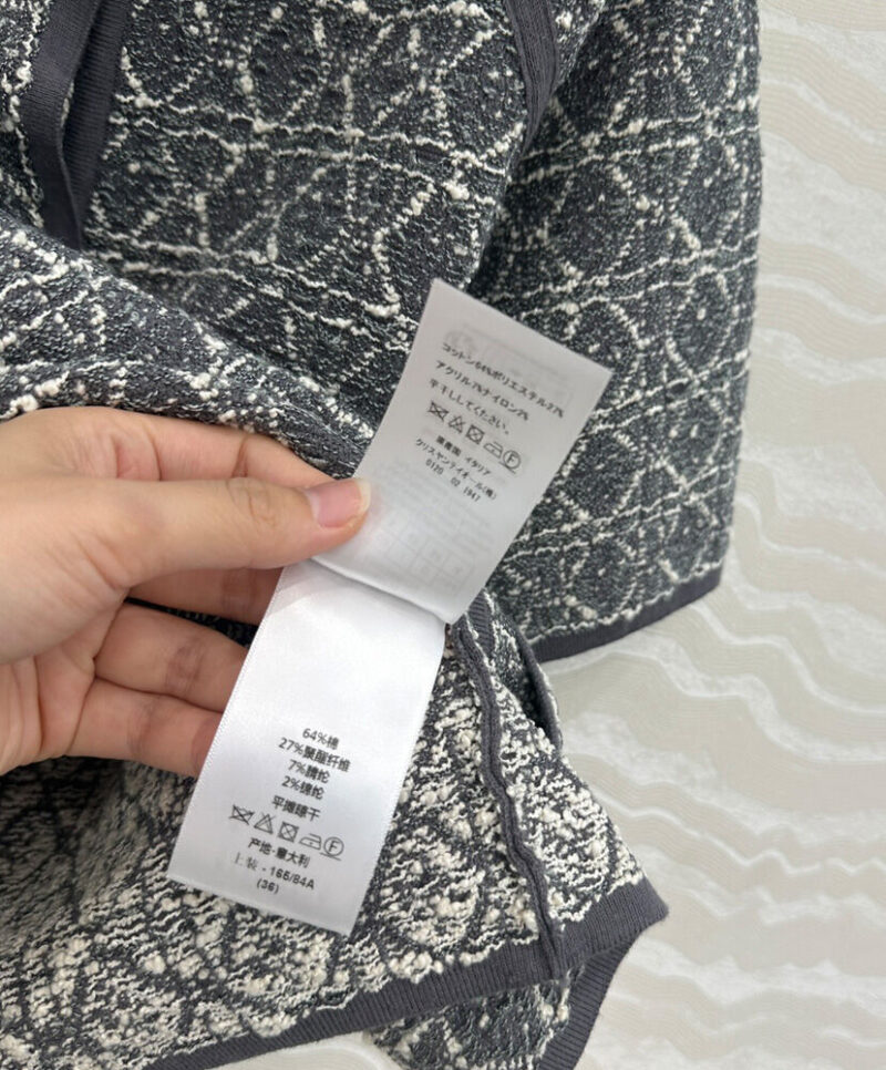 Christian Dior Women's Macrocannage Short-sleeved Jacket Gray