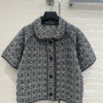 Christian Dior Women's Macrocannage Short-sleeved Jacket Gray