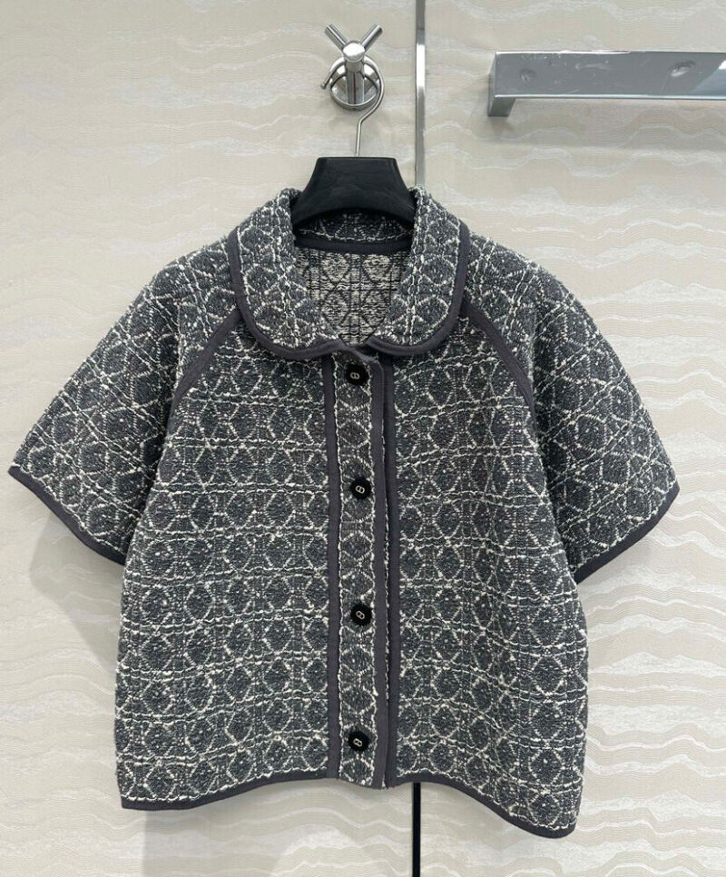 Christian Dior Women's Macrocannage Short-sleeved Jacket Gray