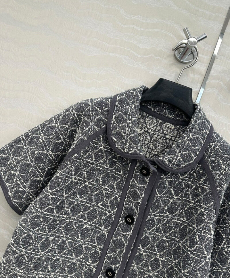 Christian Dior Women's Macrocannage Short-sleeved Jacket Gray