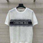 Christian Dior Women's Jacquard Sweater With Embossed Letters White