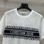 Christian Dior Women's Jacquard Sweater With Embossed Letters White