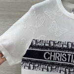 Christian Dior Women's Jacquard Sweater With Embossed Letters White