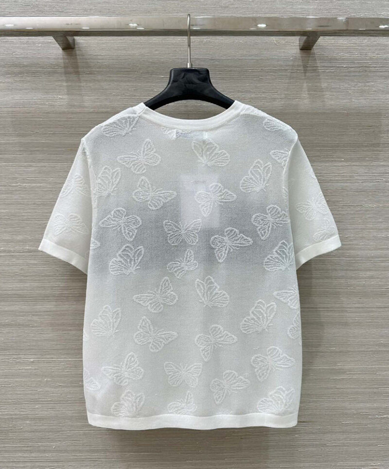 Christian Dior Women's Jacquard Sweater With Embossed Letters White