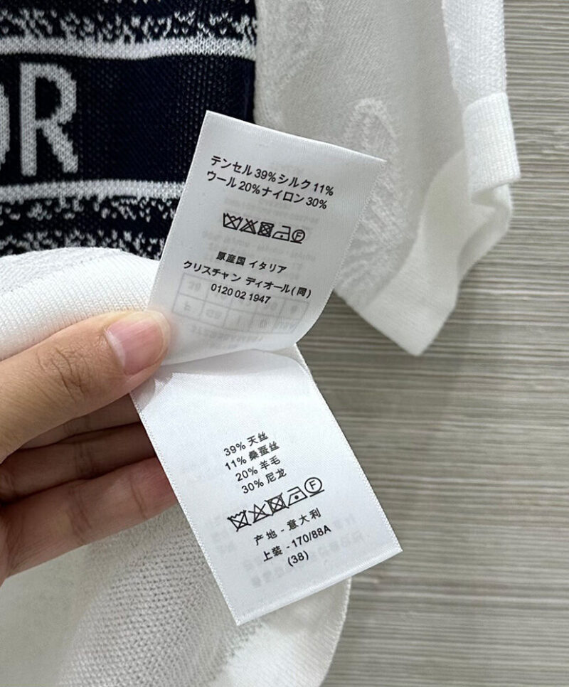 Christian Dior Women's Jacquard Sweater With Embossed Letters White