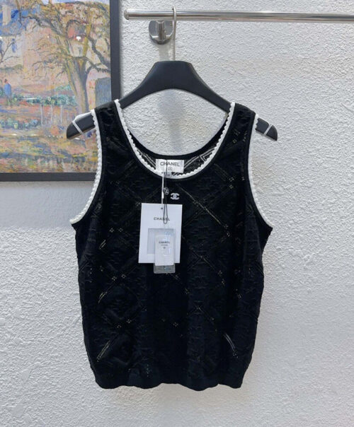 Chanel Women's Diamond Hollow Vest Sweater