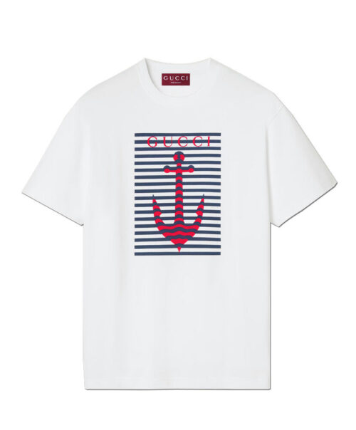 Gucci Women's Printed Cotton Jersey T-shirt White
