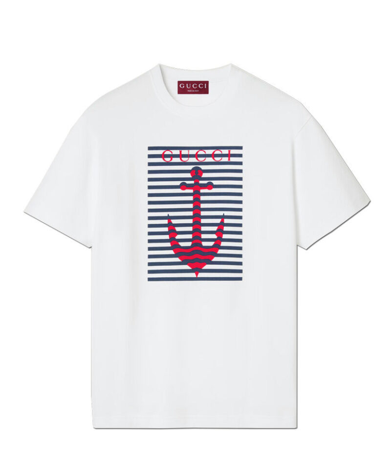 Gucci Women's Printed Cotton Jersey T-shirt White