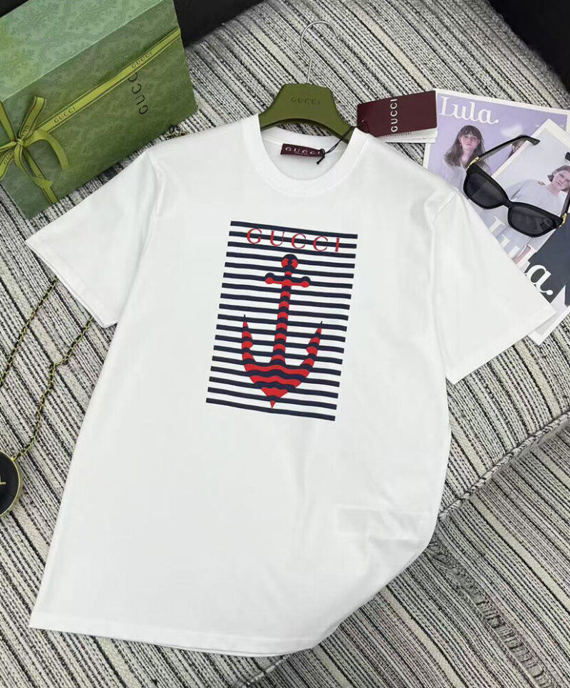 Gucci Women's Printed Cotton Jersey T-shirt White
