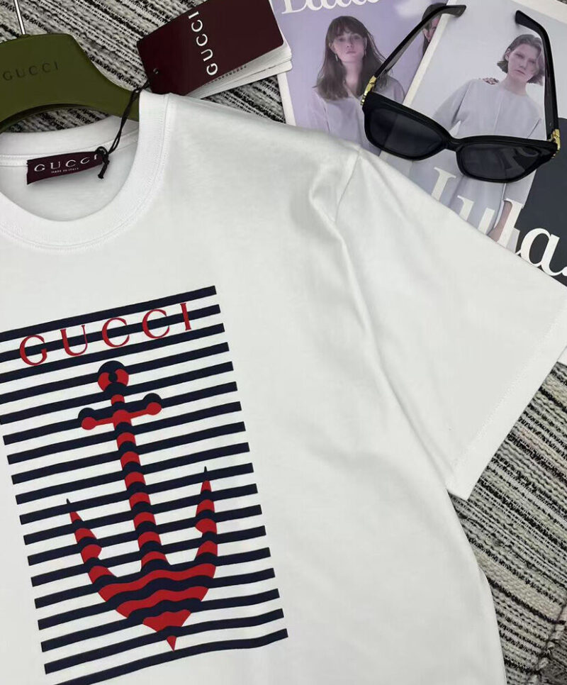 Gucci Women's Printed Cotton Jersey T-shirt White