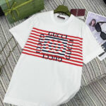 Gucci Women's Striped Lettering T-shirt White