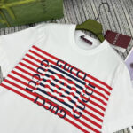 Gucci Women's Striped Lettering T-shirt White
