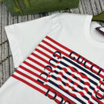 Gucci Women's Striped Lettering T-shirt White