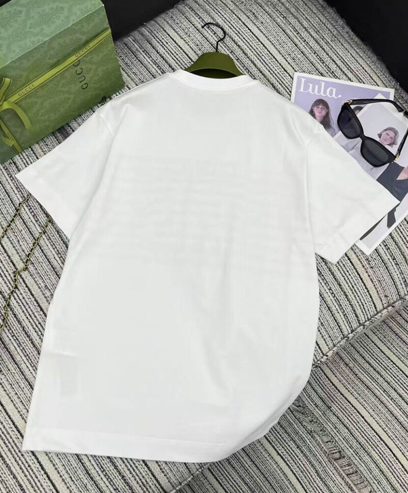 Gucci Women's Striped Lettering T-shirt White