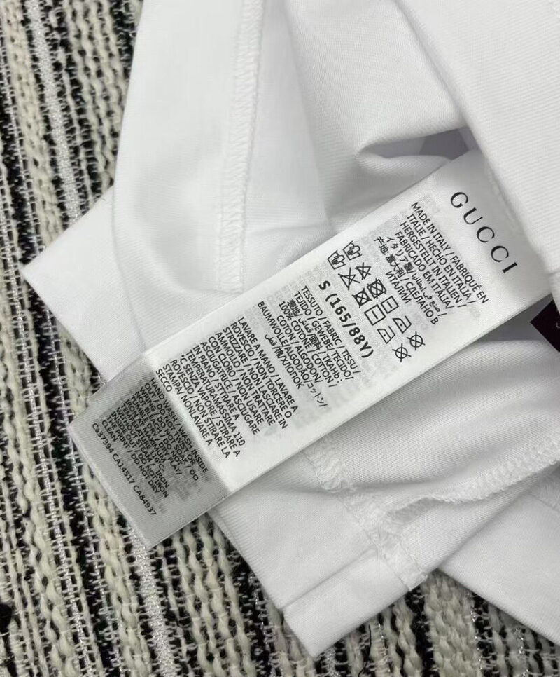 Gucci Women's Striped Lettering T-shirt White