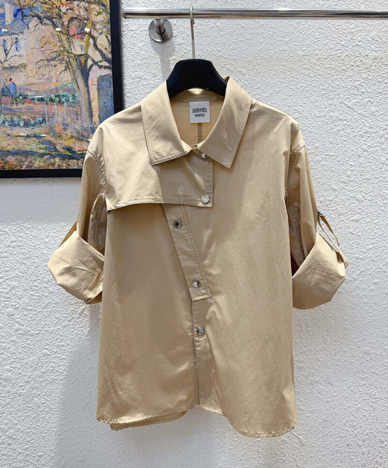 Hermes Asymmetric Shirt Apricot