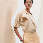 Hermes Asymmetric Shirt Apricot