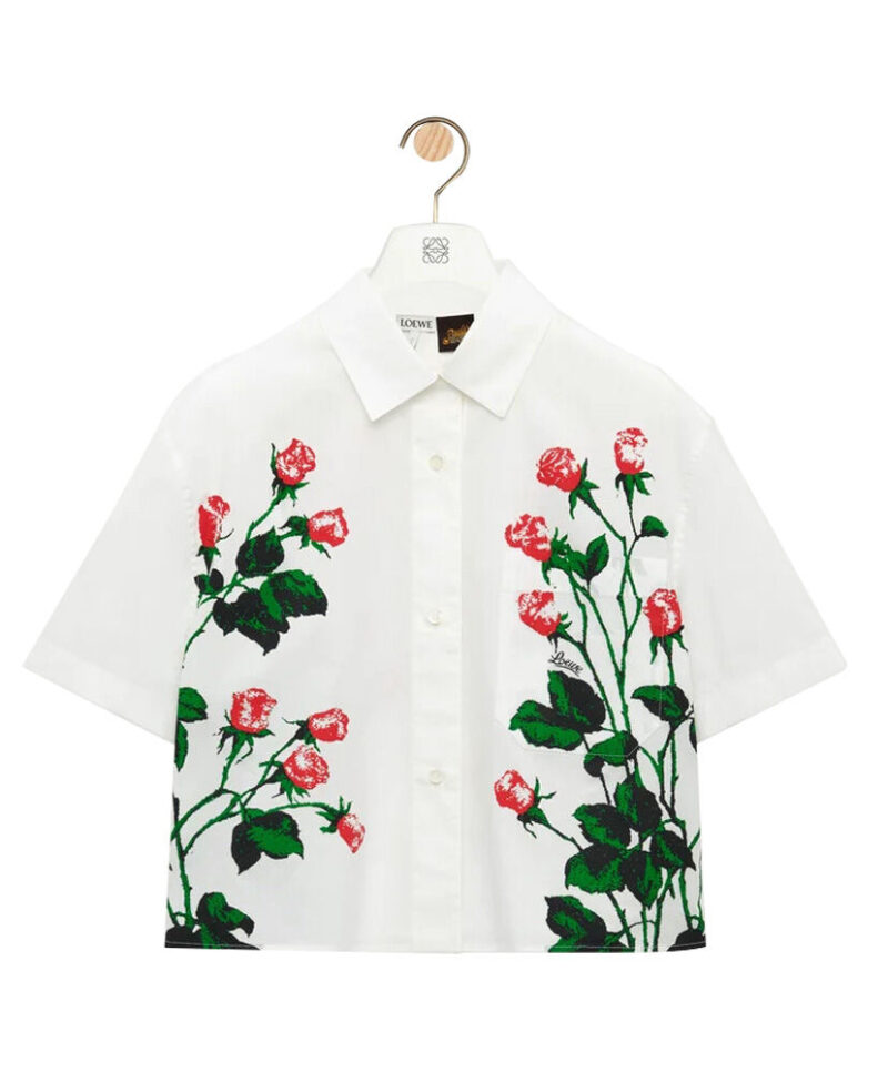 Loewe Women's Short sleeve Shirt in Cotton White
