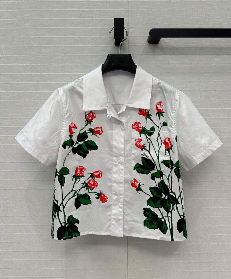 Loewe Women's Short sleeve Shirt in Cotton White