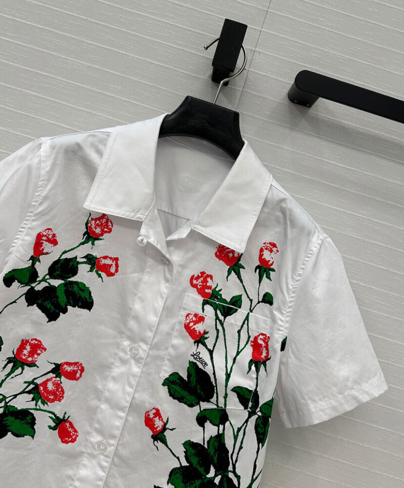 Loewe Women's Short sleeve Shirt in Cotton White